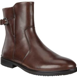 New without Box ECCO 15 Buckle Hydromax Ankle Boot‎ Mink Full Grain Leather